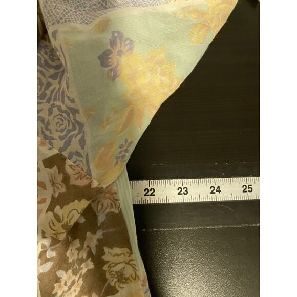 Vintage SK Wear Womens Tunic Medium Petite Patchwork Floral Sheer Peasant Boho - Picture 5 of 7